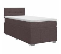 Owoxanthellate Lit à sommier tapissier 100 x 200 cm avec matelas Marron | Tête de lit réglable en hauteur et housses lavables pour un confort de sommeil agréable dans la chambre à coucher. Surmatelas