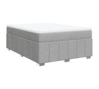 Owoxanthellate Lit à sommier tapissier 140 x 190 cm avec matelas à ressorts ensachés et surmatelas, lit rembourré gris clair avec housse en tissu, cadre de lit en bois solide pour chambre à coucher et