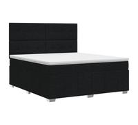 Owoxanthellate Lit à sommier tapissier 140 x 190 cm avec surmatelas noir | Parure de lit complète pour chambre à coucher avec ressorts ensachés élastiques et tête de lit réglable de manière flexible.