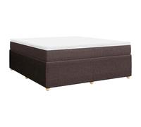 Owoxanthellate Lit à sommier tapissier, 180 x 200 cm, kit complet avec matelas à ressorts ensachés et surmatelas, lit rembourré marron foncé en tissu, lit double moderne pour chambre à coucher