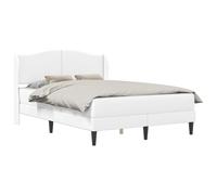 Owoxanthellate Lit capitonné 120 x 190 cm avec matelas et tête de lit, cadre de lit moderne en cuir synthétique blanc, lit double stable pour chambre à coucher et chambres d'amis