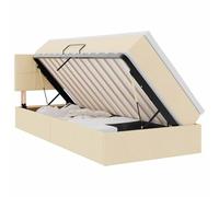 Owoxanthellate Lit de rangement avec matelas et surmatelas 100 x 200 cm, lit rembourré moderne avec coffre de lit hydraulique et cadre en métal, lit simple pour chambre à coucher et chambre d'amis