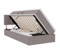 Owoxanthellate Lit de rangement avec matelas et surmatelas Taupe 100 x 200 cm Lit rembourré moderne avec coffre de lit hydraulique Sommier à lattes et tête de lit Lit simple en bois pour chambre à