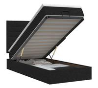Owoxanthellate Lit ottoman avec matelas 90 x 200 cm Lit de rangement Noir | Lit rembourré pour chambre à coucher avec matelas à ressorts ensachés, sur-matelas, espace de rangement pliable et tête de
