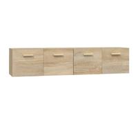 Owoxanthellate Lot de 2 armoires murales en chêne Sonoma - 80 x 35 x 36,5 cm - Armoire suspendue en bois - Avec 2 compartiments - Pour salon, chambre à coucher, couloir - Design moderne