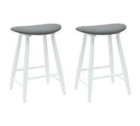 Owoxanthellate Lot de 2 chaises de salle à manger blanches - 46 x 37 x 63 cm - En bois massif - Caoutchouc - Design moderne avec pieds coniques pour salle à manger et cuisine - Hauteur d'assise : 60