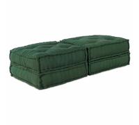 Owoxanthellate Lot de 2 coussins d'assise modulaires - Rembourrage en tissu vert - 70 x 70 x 36 cm - Sans montage - Pour salon, balcon et salon