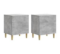 Owoxanthellate Lot de 2 tables de chevet gris béton - 43 x 34,5 x 50 cm - Table de chevet en bois avec porte et étagère - Table de chevet moderne pour chambre à coucher et chambre d'amis