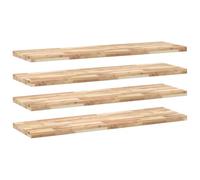 Owoxanthellate Lot de 4 étagères flottantes en bois d'acacia massif non traité - 160 x 40 x 4 cm - Étagère murale rustique massive pour salon, chambre à coucher et cuisine - Planche murale en bois