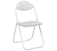 Owoxanthellate Lot de 8 chaises pliantes blanches 48 x 43,5 x 81 cm rembourrées - Chaise pliante moderne en cuir synthétique et acier - Chaise de salle à manger peu encombrante