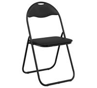 Owoxanthellate Lot de 8 chaises pliantes noires - 48 x 43,5 x 81 cm - Chaise de salle à manger pliante en cuir synthétique et acier - Chaise pliante rembourrée peu encombrante pour cuisine et salon