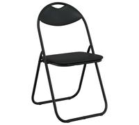 Owoxanthellate Lot de 8 chaises pliantes noires rembourrées avec cuir synthétique et mousse, chaises de salle à manger stables, pliables avec poignée et protections de sol, 48 x 43,5 x 81 cm