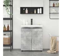 Owoxanthellate Meuble de salle de bain Tulum - Gris béton - 60 x 34 x 63 cm - Moderne - En bois mat - Ensemble de meubles de salle de bain pour petites salles de bain