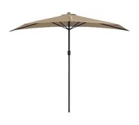Owoxanthellate Parasol de balcon semi-circulaire avec système à manivelle, mât en aluminium stable de 38 mm, parasol mural peu encombrant pour terrasse, jardin et balcon, 300 x 155 x 223 cm, rouge