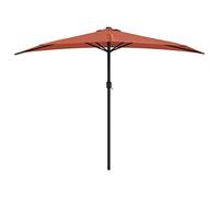 Owoxanthellate Parasol de balcon semi-circulaire avec système à manivelle, mât en aluminium stable de 38 mm, parasol mural peu encombrant pour terrasse, jardin et balcon, 300 x 155 x 223 cm, rouge