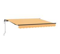 Owoxanthellate Store enrouleur à bras articulé - Sable - 400 x 300 cm - Avec cadre en aluminium et télécommande - Ombrage de terrasse manuel et électrique pour jardin et balcon