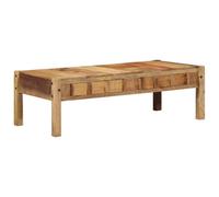 Owoxanthellate Table basse marron 110 x 54 x 35 cm en bois massif upcy vec 2 tiroirs Table de salon rustique Look vintage Espace de rangement Design moderne pour salon chambre à coucher