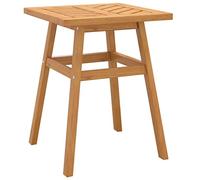 Owoxanthellate Table d'appoint 45 x 45 x 60 cm en bois d'acacia massif huilé, table de jardin avec motif à chevrons, table carrée en bois pour jardin, terrasse, balcon et intérieur, design chevron