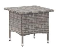 Owoxanthellate Table d'appoint grise 50 x 50 x 47 cm en rotin synthétique | Table basse compacte avec structure en acier revêtu par pulvérisation pour jardin, terrasse et balcon. Design facile