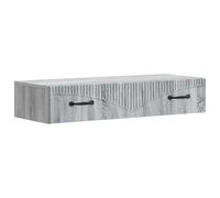 Owoxanthellate Table d'appoint murale Sonoma grise - 87,5 x 34,5 x 17 cm - Étagère murale moderne avec tiroir - Console de nuit flottante pour salon, chambre à coucher et couloir - Gain de place
