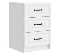 Owoxanthellate Table de chevet à 3 tiroirs blanche, table de chevet en bois 43 x 41 x 63,5 cm, table de chevet moderne de style vintage pour chambre à coucher et lit à sommier tapissier