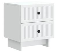 Owoxanthellate Table de chevet blanche avec 2 tiroirs, table d'appoint de style vintage en bois, 43 x 34,5 x 47,5 cm, console de chevet moderne pour chambre à coucher et salon
