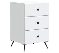 Owoxanthellate Table de chevet blanche avec 3 tiroirs, 43 x 41 x 66,5 cm, table de chevet en bois, console de chevet moderne pour chambre à coucher et salon, table d'appoint de style vintage
