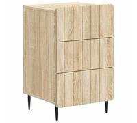 Owoxanthellate Table de chevet en chêne Sonoma - 43 x 41 x 68 cm - Table de chevet avec 3 tiroirs - Table d'appoint pour chambre à coucher - Salon - Commode avec pieds stables - Rectangulaire
