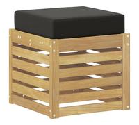 Owoxanthellate Tabouret d'extérieur - Blanc - 43 x 43 x 45 cm - Tabouret de jardin modulable en bois d'acacia - Tabouret de siège résistant aux intempéries avec coussin d'assise en mousse pour balcon