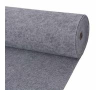 Owoxanthellate Tapis de couloir gris 1,2 x 20 m en polyester enroulable | Tapis moderne gris avec structure nervurée pour couloir et entrée. Facile d'entretien et compact.
