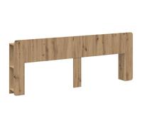 Owoxanthellate Tête de lit avec espace de rangement, tête de lit pour chambre à coucher, étagère derrière le lit en bois, bibliothèque en forme de U, chêne artisanal, 215 x 18,5 x 80 cm