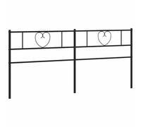 Owoxanthellate Tête de lit de 180 cm en métal - Tête de lit de rechange noire pour cadre de lit avec tube rond, tête de lit moderne en acier, dossier stable pour chambre à coucher, 187 x 3 x 90 cm