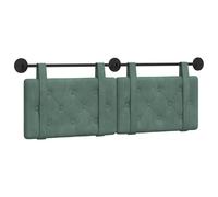 Owoxanthellate Tête de lit suspendue - 150 x 55 cm - Tête de lit murale en velours vert mer - Tête de lit boutonnée - Montage mural avec rail en métal - Pour chambre à coucher - Tête de lit rembourrée