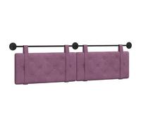 Owoxanthellate Tête de lit suspendue en velours violet - Moderne - 170 x 55 cm - Pour chambre à coucher - Tête de lit rembourrée - Montage mural avec motif boutonné et rail en métal