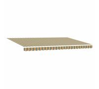 Owoxanthellate Tissu d'auvent 5 x 3 m - Tissu de rechange pour auvent à bras articulés - Robuste - Rayé - Tissu en polyester résistant 240 g/m² - Pour balcon, terrasse et jardin - Vert jaune
