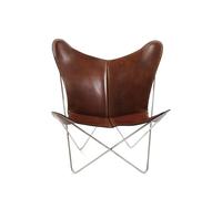 OX Denmarq Fauteuil papillon Trifolium cuir cognac
