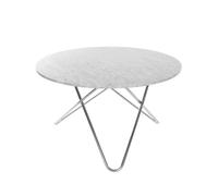 OX Denmarq Table à manger Big O Table marbre de Carrare. structure en acier inoxydable