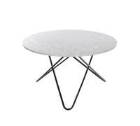 OX Denmarq Table à manger Big O Table marbre de Carrare. structure noire