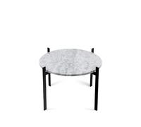 OX Denmarq Table à plateau simple marbre blanc. support noir