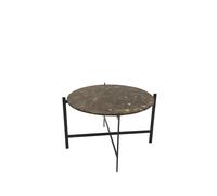 OX Denmarq Table basse Deck marbre marron. support noir