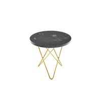 OX Denmarq Table basse Mini O marbre marquina. support en laiton