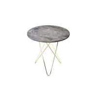 OX Denmarq Table basse Mini O Tall Marbre gris. support en laiton