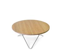 OX Denmarq Table basse O chêne laqué mat. cadre en acier inoxydable