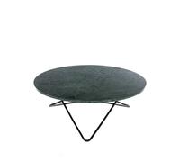 OX Denmarq Table basse O Large marbre indien. support laqué noir