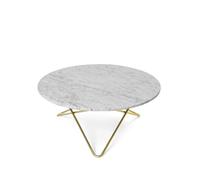 OX Denmarq Table basse O marbre blanc. support en laiton