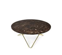 OX Denmarq Table basse O marbre marron. support en laiton
