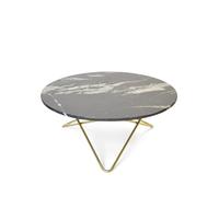 OX Denmarq Table basse O marbre noir. support en laiton