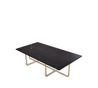 OX Denmarq Table basse rectangulaire Ninety marbre marquina. support en laiton