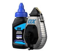 OX Fil de craie Pro en aluminium de 30,5 m avec recharge de poudre de craie de 113,4 g - Rapport d'engrenage 6:1 avec bobine de craie en Kevlar audacieux - Outil de marquage à pointe pointue Choclain