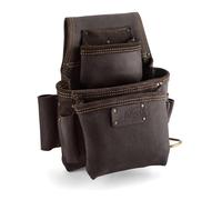 Ox Tools Sac Pro en Cuir tanné à l'huile avec Fermeture pour droitier | 3 Poches, 6 Poches à Outils et Boucle de Ceinture renforcée